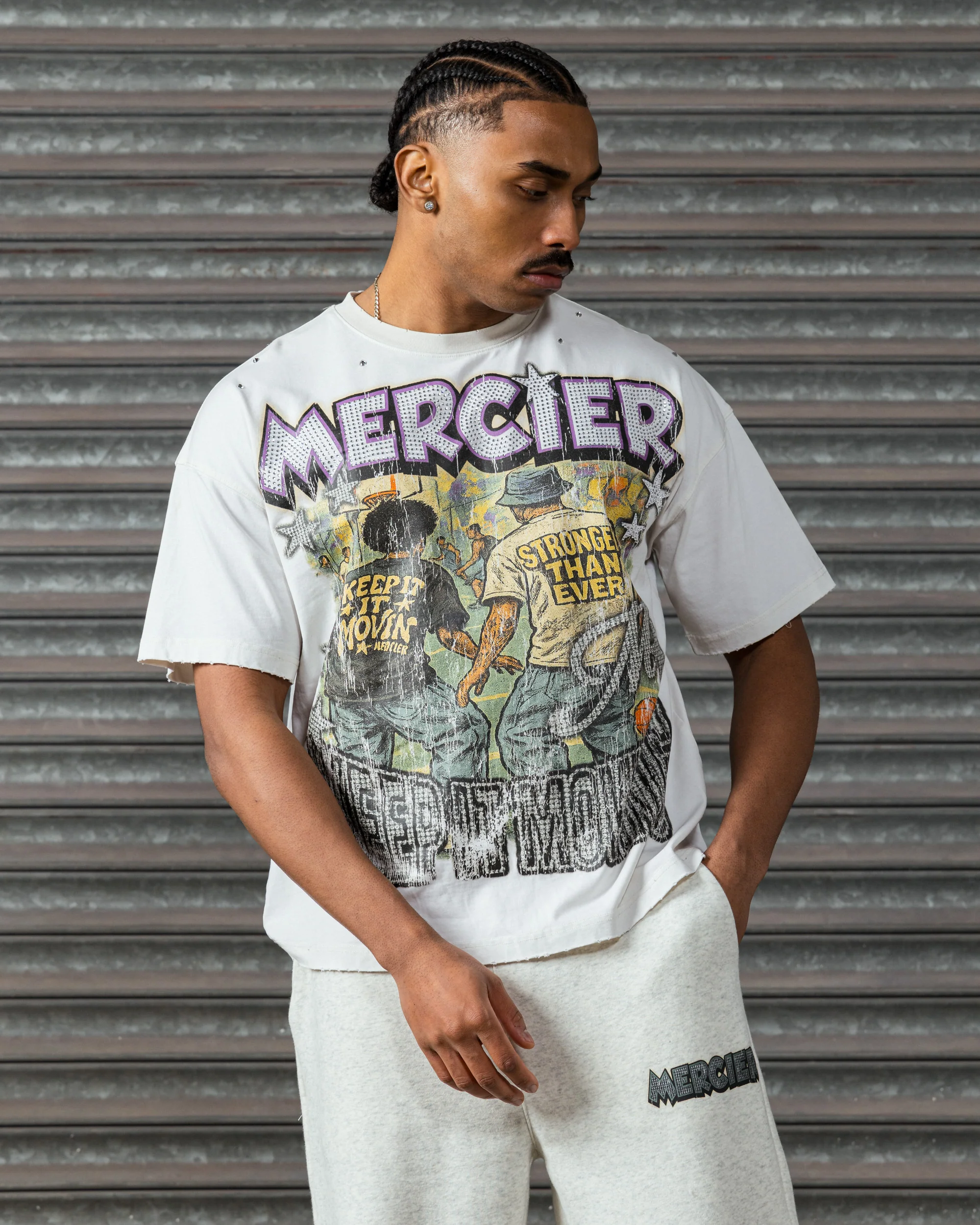 Diamante Ballers Tshirt Vintage White - Image 3