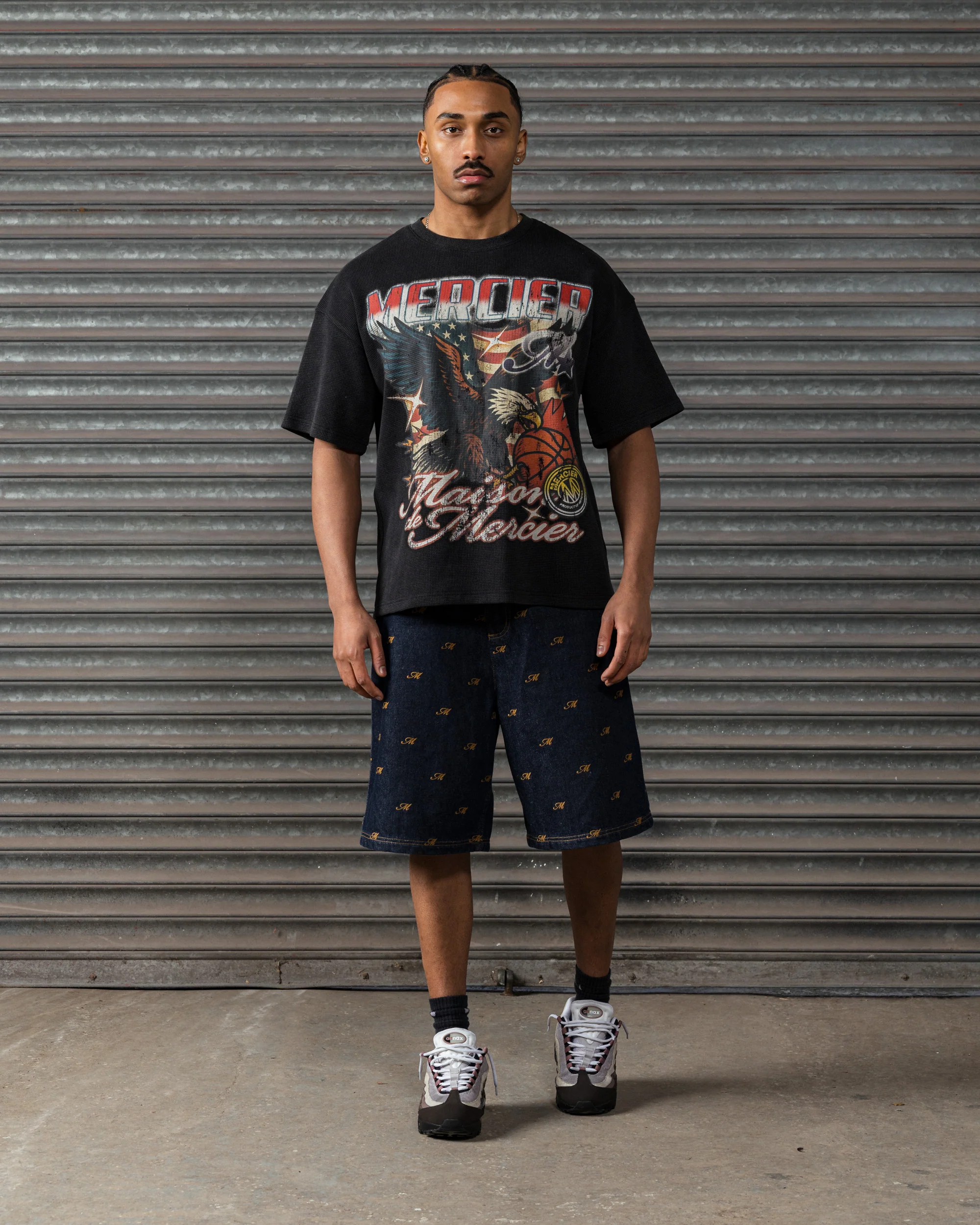 Mercier Eagle Waffle Tshirt Black - Image 2