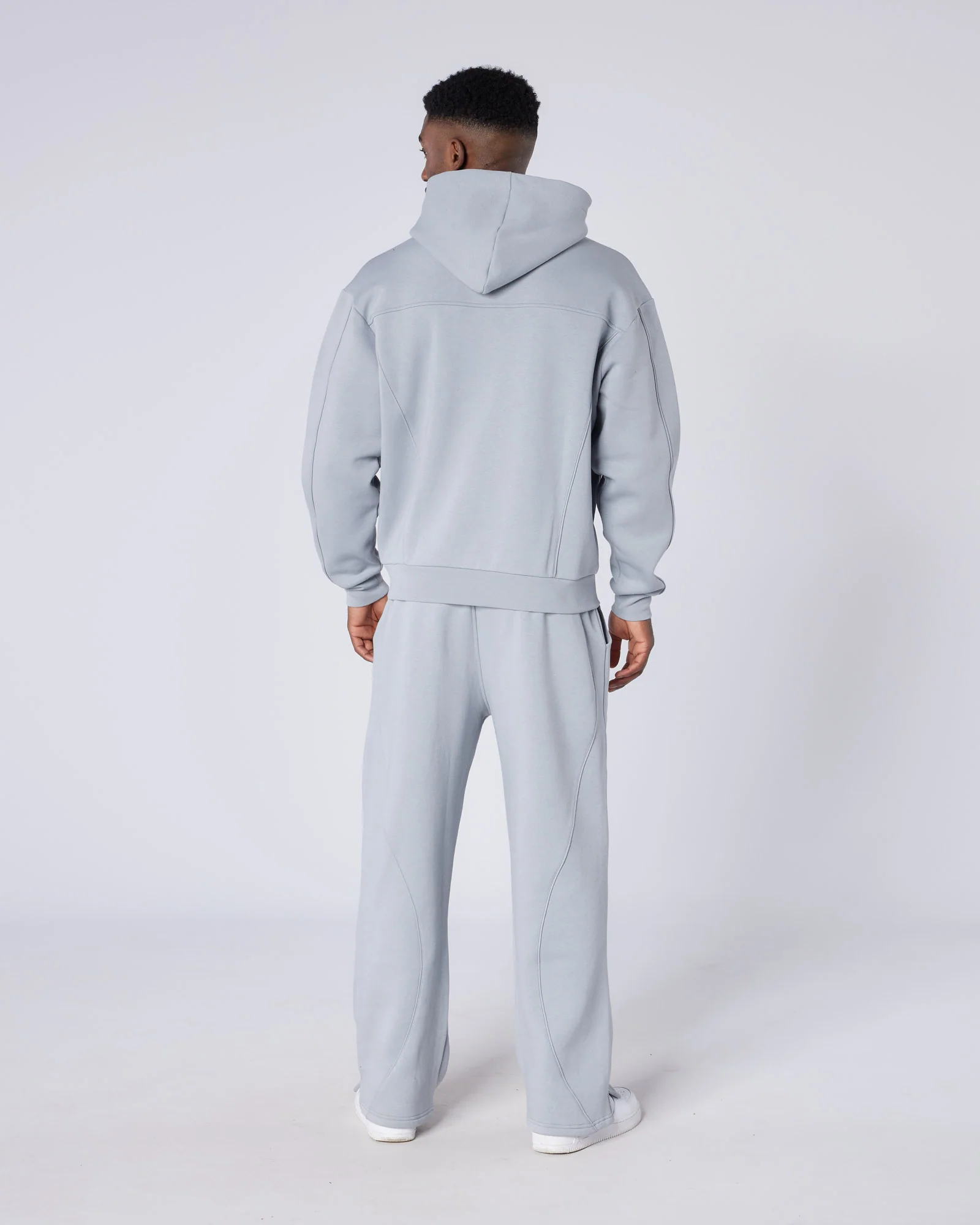 New Wave OG Badge Zip Hoodie Grey - Image 4