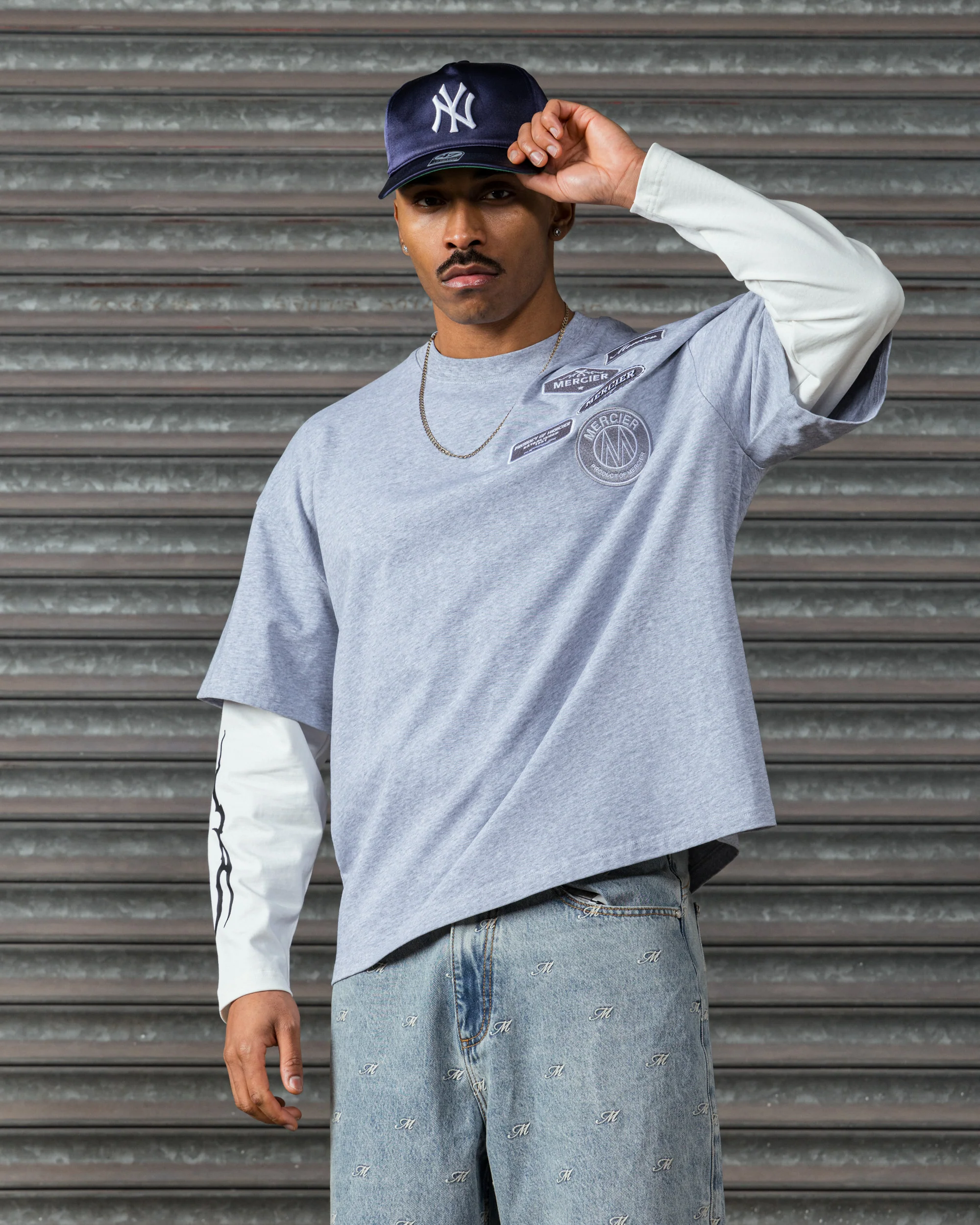 OG Lightening Double Layer Tshirt Grey - Image 4