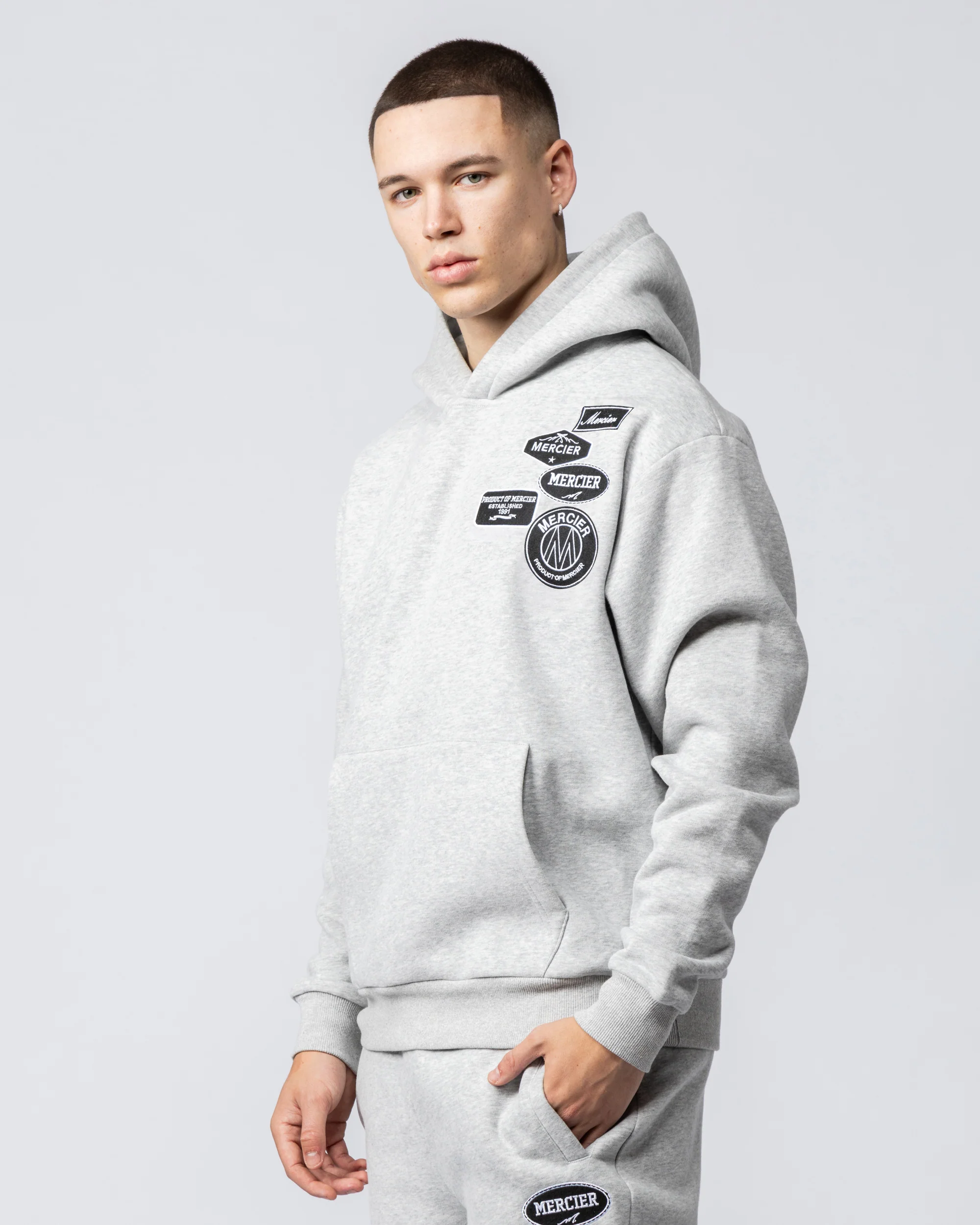 Relaxed OG Mono Hoodie Grey Marl - Image 2