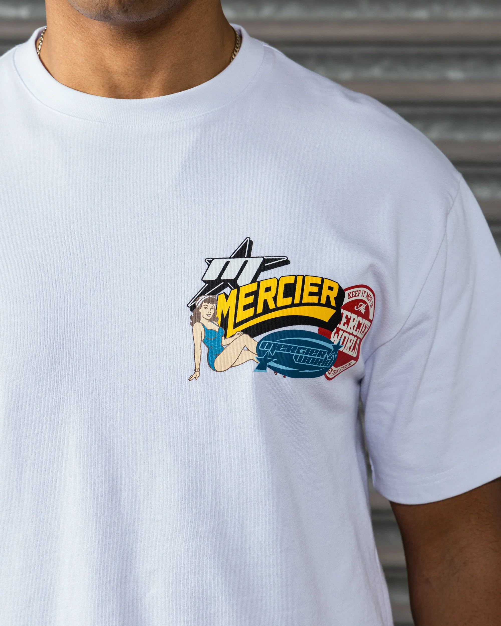 Pin Up Badge Tshirt White - Image 4