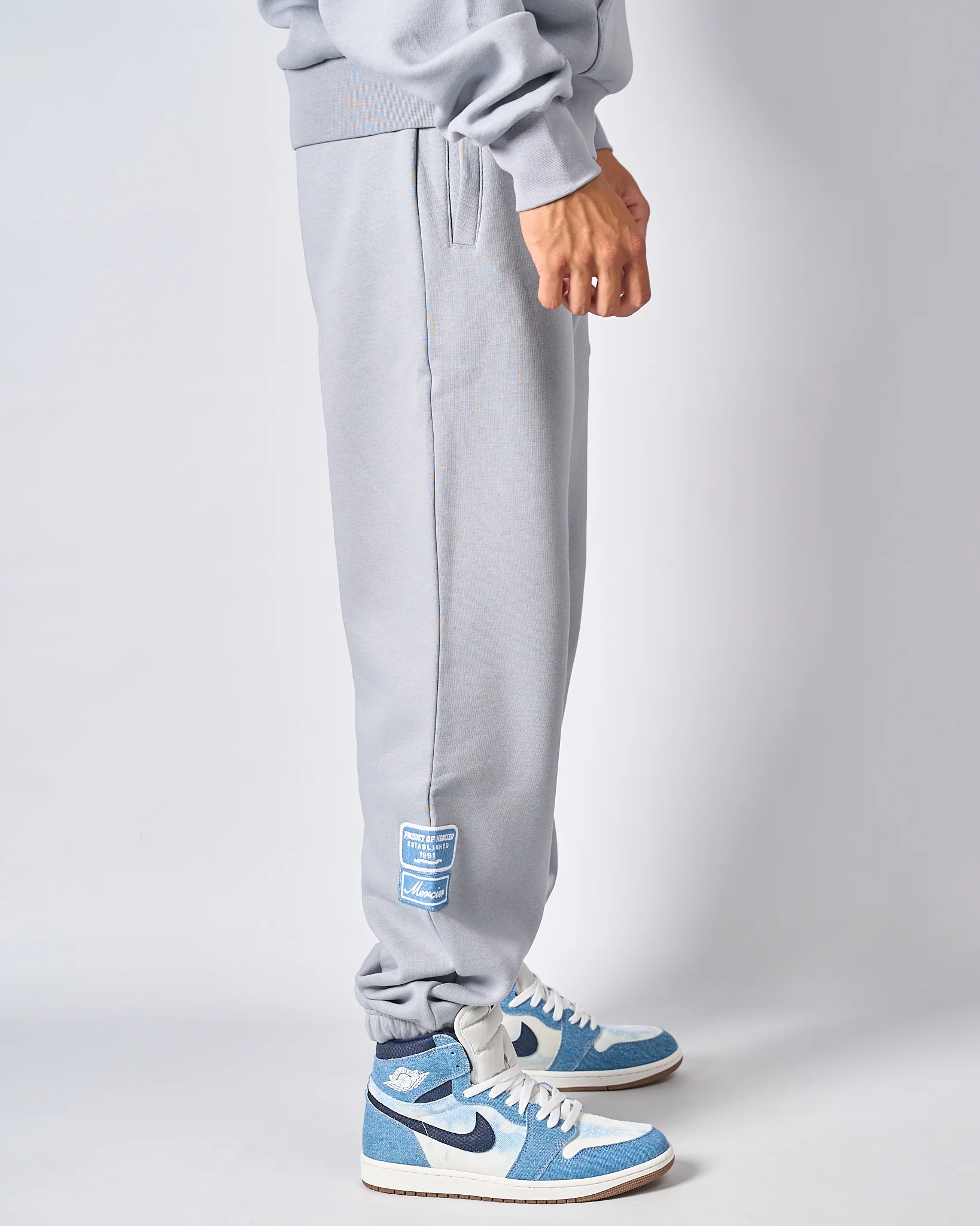 Smoke Grey Denim OG Badge Joggers - Image 2