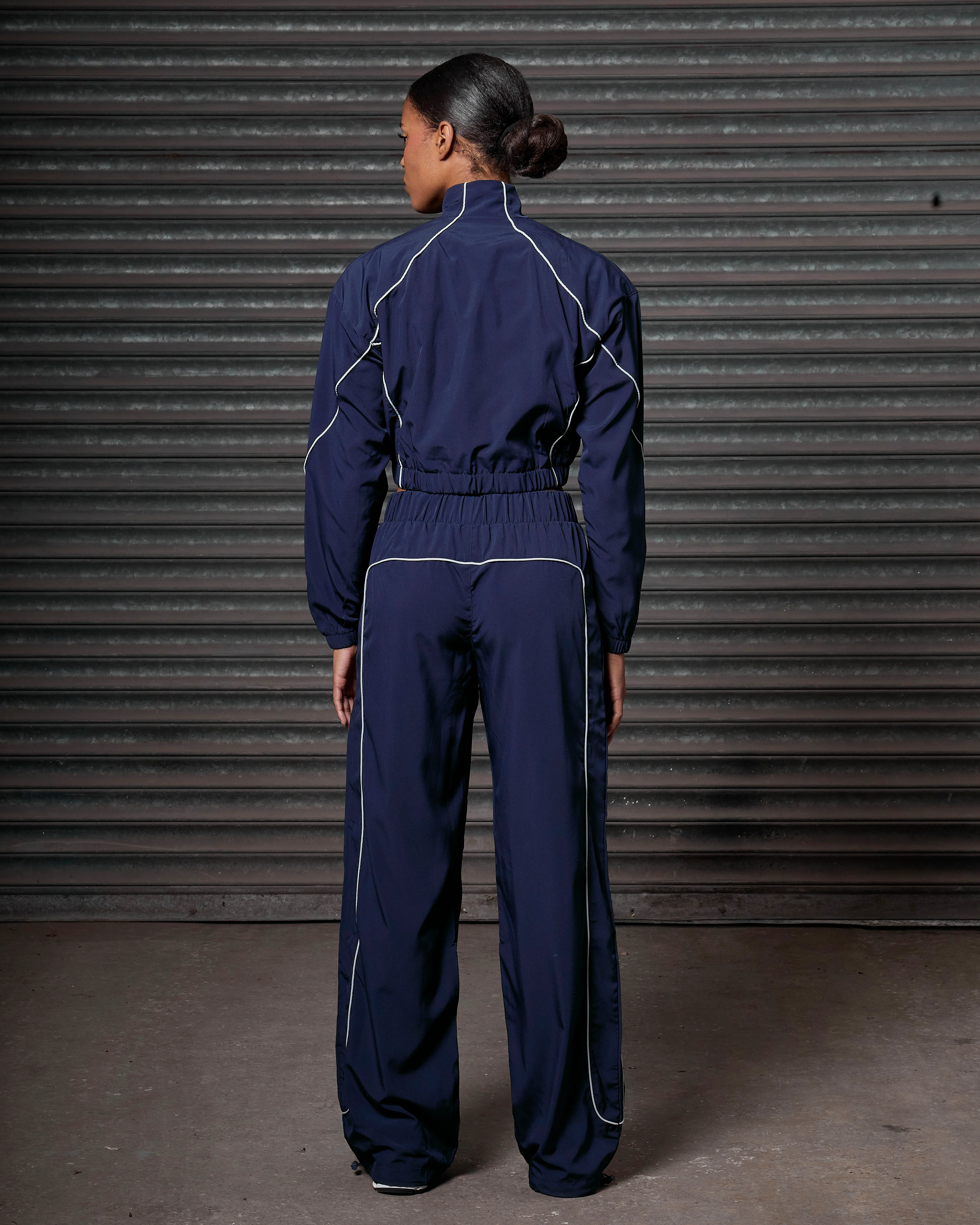 Women's Piping Track Jacket Navy - Image 5