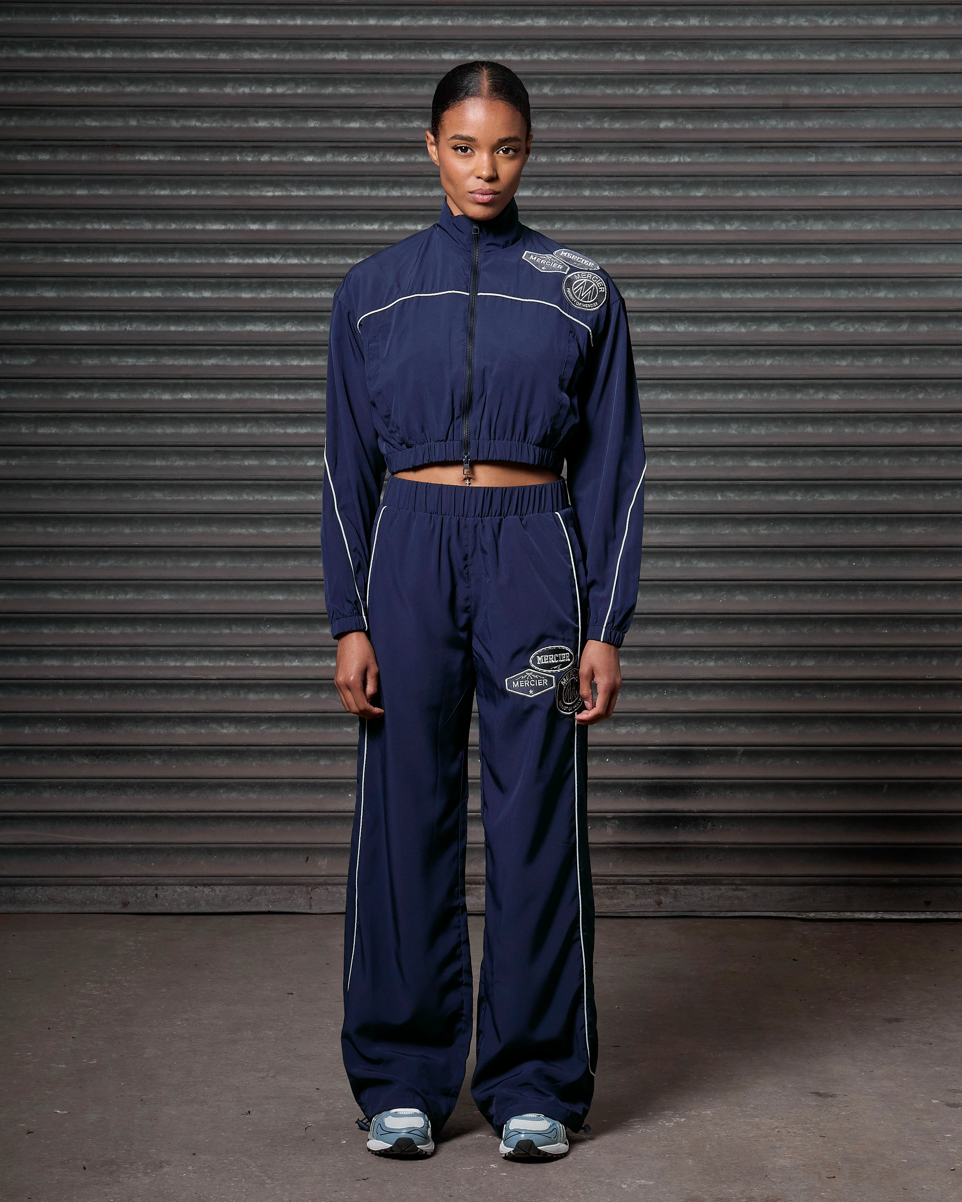 Women's Piping Track Pants Navy - Image 4