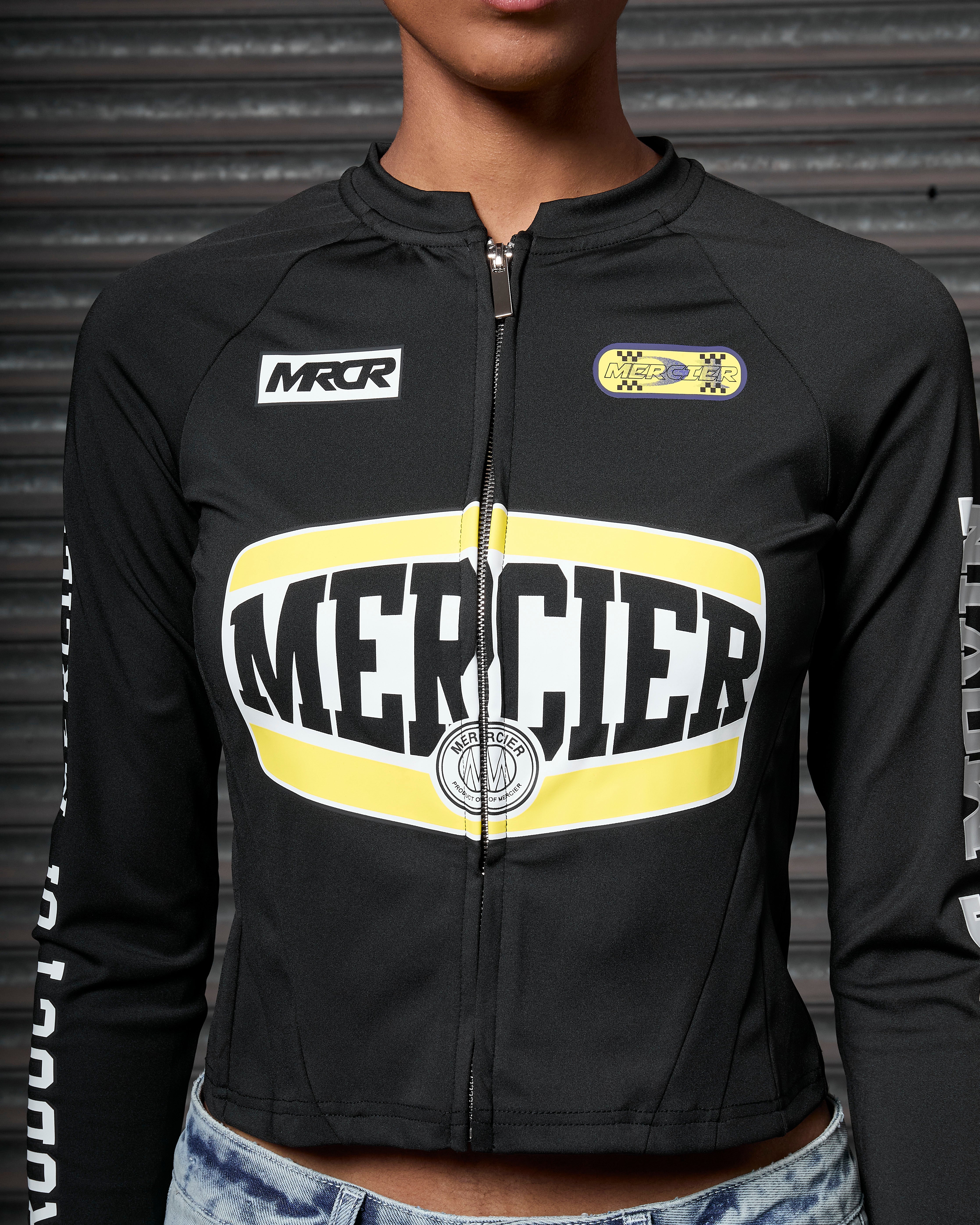 Womens Zip Racer Top Black - Image 3