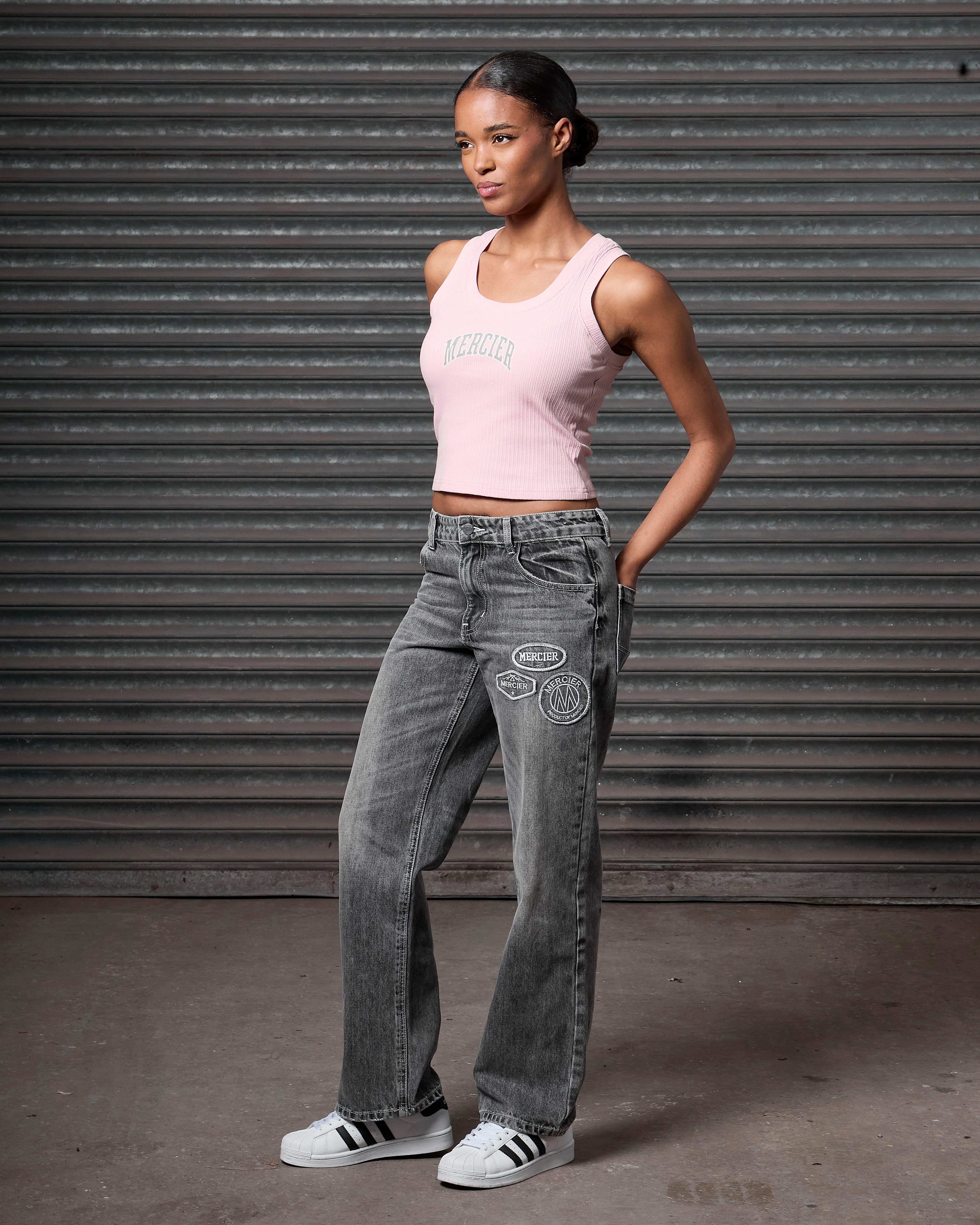 Womens Ribbed Scoop Vest Pink - Image 5