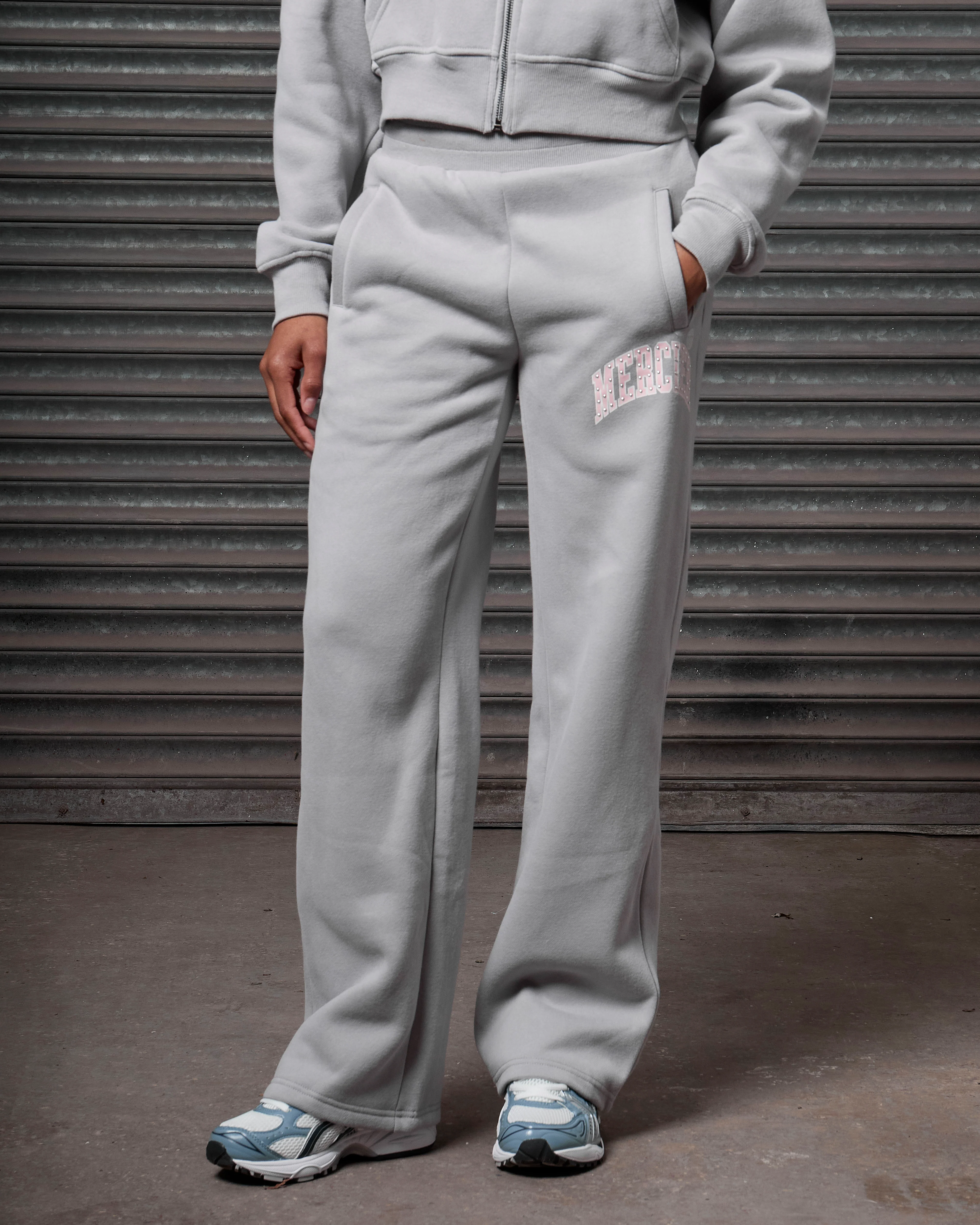 Womens Studded Jogger Grey - Image 4